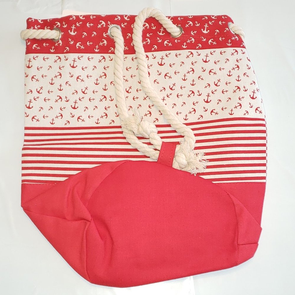Red Canvas Backpack Tote